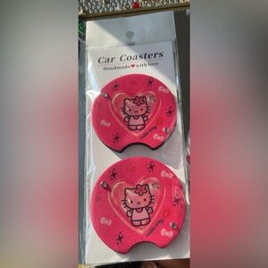 Hello kitty fabric car coasters